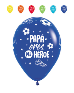 Globo impreso papá eres mi héroe con balones