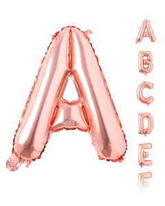 Globos Econo con forma de Letras Dorado Rosa Microfoil 16 pulgadas