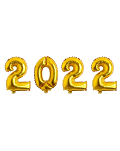 Globos Econo con los Números 2022 Dorados Microfoil 32 cm