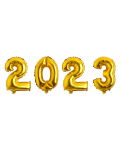 Globos Econo con los Números 2023 Dorados Microfoil 32 cm