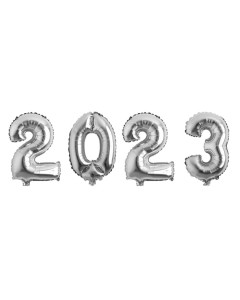 Globos Econo con los Números 2023 Plateado Microfoil 32 cm