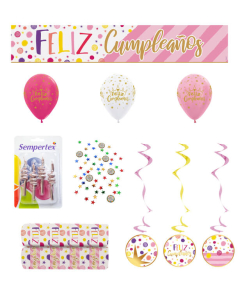 Kit Decoración Feliz Cumpleaños, Destellos