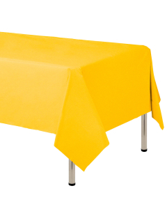 Mantel para decoración de mesa en tela cambre y color amarillo  de 250 por 160 centímetros