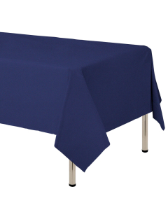 Mantel para decoración de mesa en tela cambre y color azul oscuro  de 250 por 160 centímetros