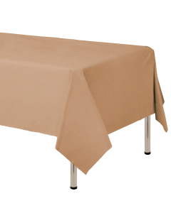 Mantel para decoración de mesa en tela cambre y color beige de 250 por 160 centímetros