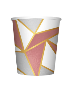 vaso de Cartón Mediano Metalizado con Diseño Geométrico Deluxe