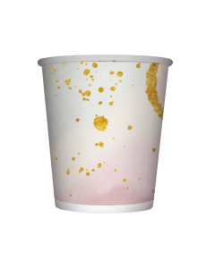 Vaso de Cartón Mediano Pastel Dusk con Detalles Dorados