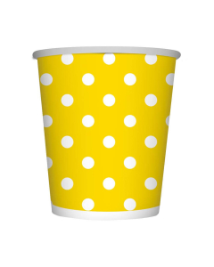 Vaso de Cartón Mediano Polka Amarillo