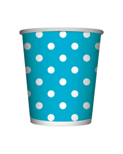 Vaso de Cartón Mediano Polka Azul Caribe