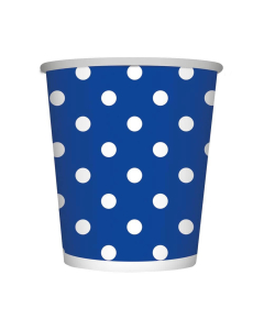 Vaso de Cartón Mediano Polka Azul Rey