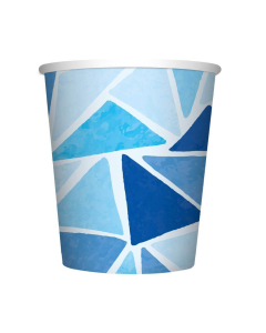 Vaso de Cartón Mediano Triángulos Azules