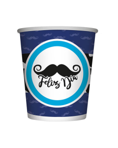 Vaso Feliz Día Bigotes por 8 unidades 9 oz Cartón