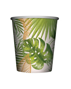 Vasos hojas tropicales de 9 oz