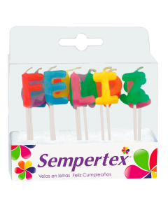 Velita de Letras Feliz Cumpleaños Colores