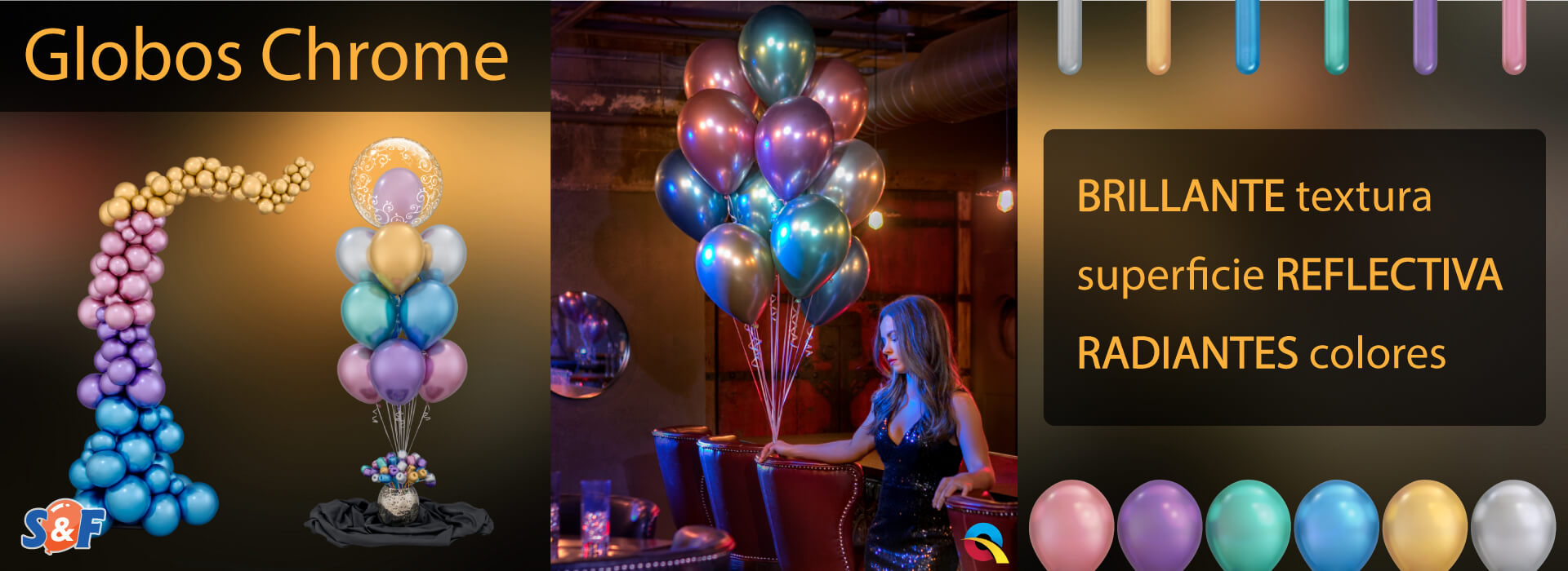 Los nuevos globos Chrome de Qualatex, con una superficie cromada, brillante, reluciente y en radiantes colores