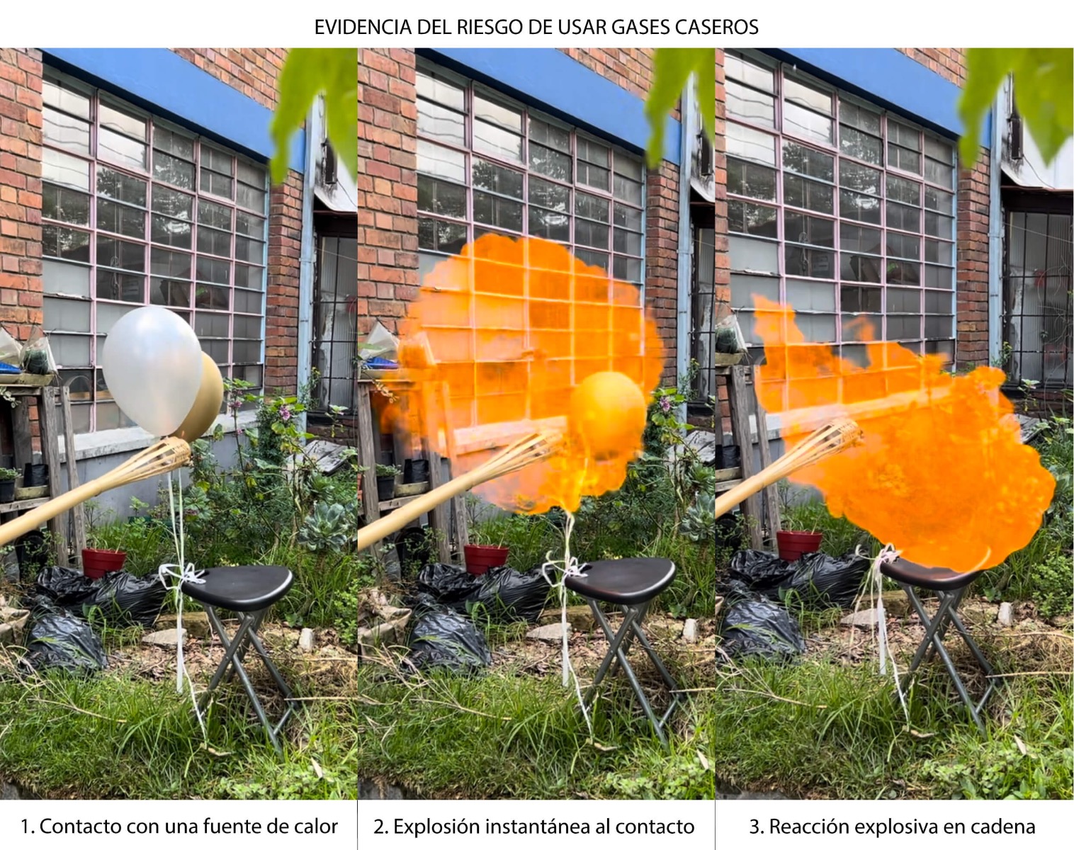 Evidencia del riesgo de usar gases caseros en tus celebraciones