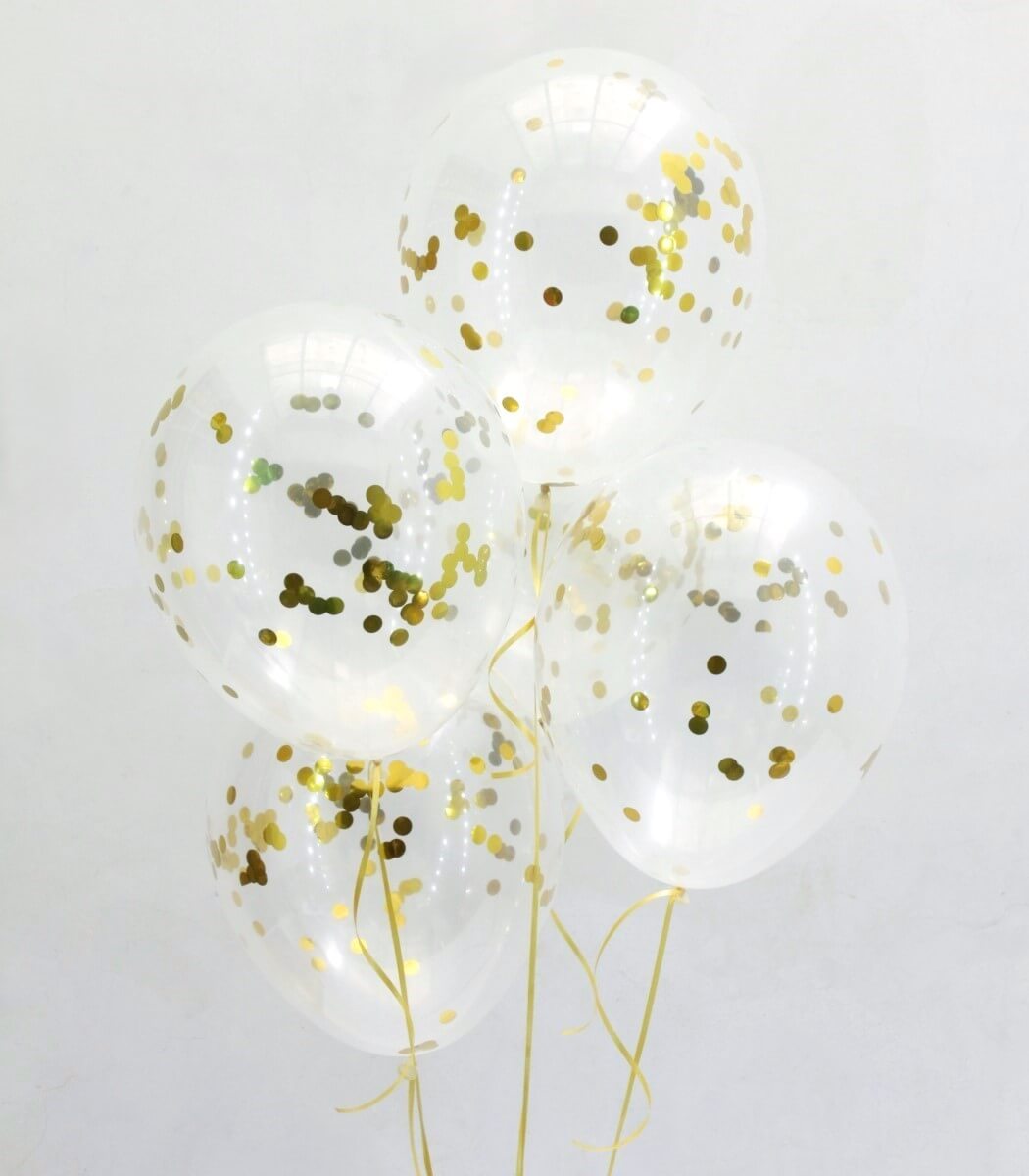 Globos confetti inflados con Helio Certificado