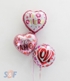 Globos metalizados de amor inflados con Helio Certificado